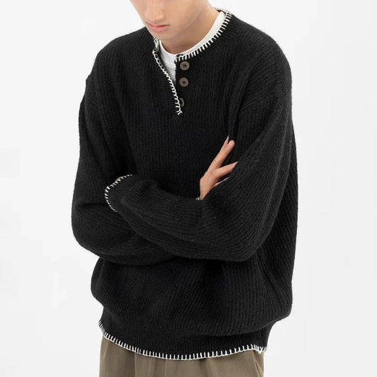 Long-lasting Men Retro Loose Collar Sweater