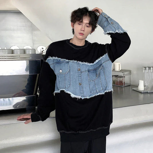 Denim Hybrid Sweatshirt