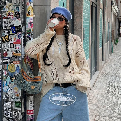 Women Luxury Knitted Essential Fringe Sweater