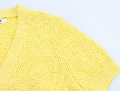 Sweet Versatile V-Neck Knitted Cardigan
