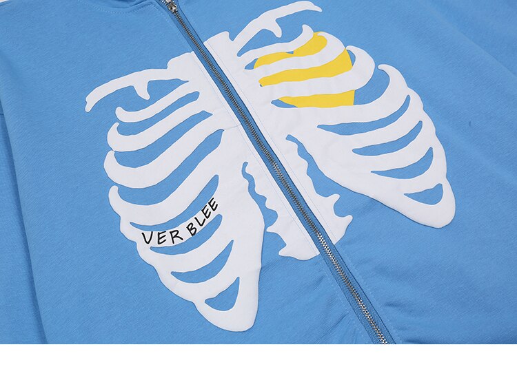 Thoracic Skeleton Zip-up Hoodie