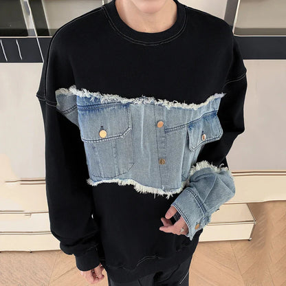 Denim Hybrid Sweatshirt