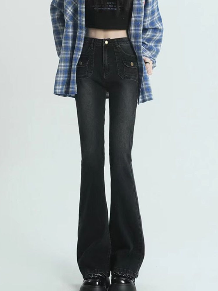 Y2K Denim Vintage Flare High Waist Jeans