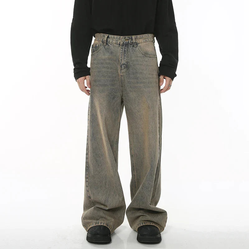 Wide-Leg Distressed Baggy Jeans