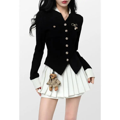 Women Slim Fit Color Blocked Cardigan