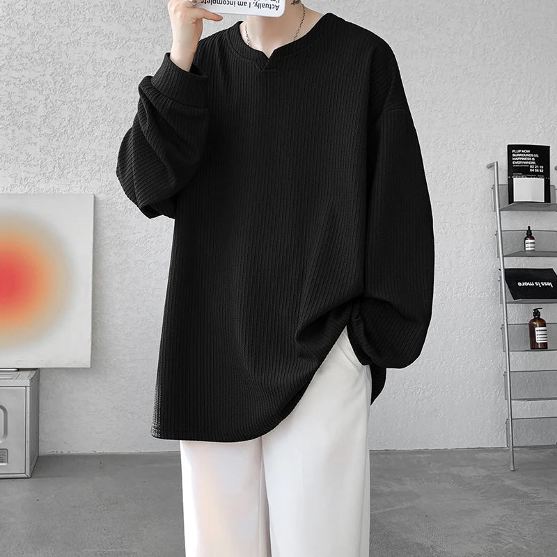 Oversized Ribbed Knit Soft Boy Sweater