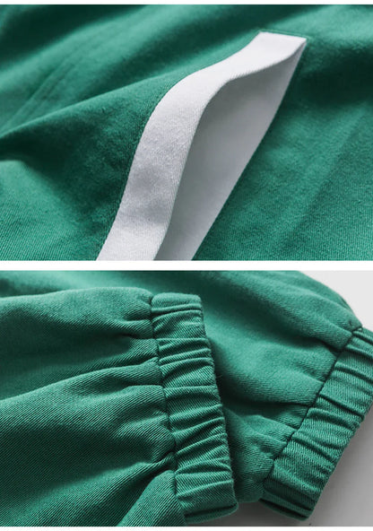 Retro Double-sleeved Green Varsity Jacket