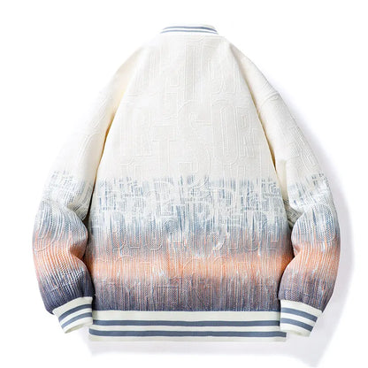 Vibrant Gradient Print Bomber Jacket
