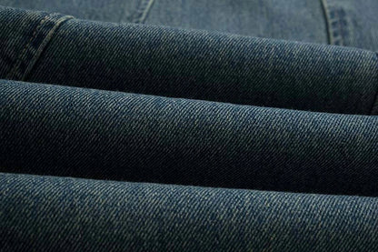 Curved Seam Wide-Leg Jeans