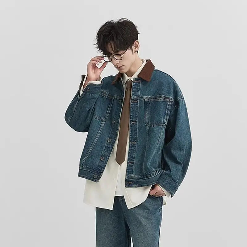 Men's Vintage Hip Hop Retro Washed Denim Jacket
