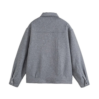 Men Patchwork Loose Vintage Casual Retro Jacket