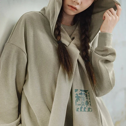 Trek Theme Print Cape Style Sweatshirt