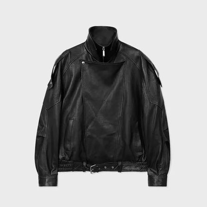 Women Oversized Genuine Leather Jacket