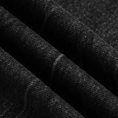 Flared Wide-Leg Black Denim Jeans