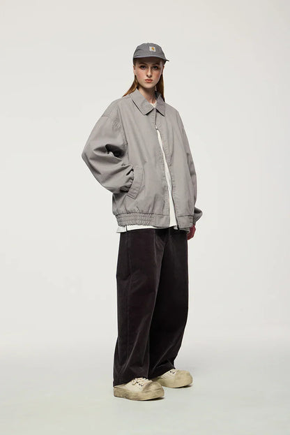 Vintage Turn-down Collar Windbreaker