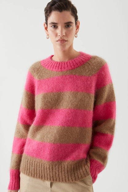Women Ethereal Striped Winter Casual Sweater