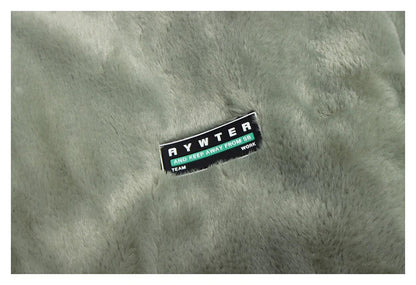 Cozy Letter Patch Fleece Jacket