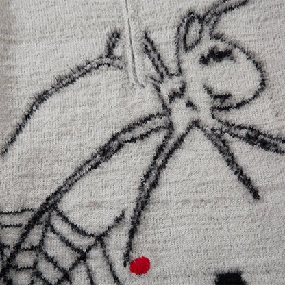 Vintage Zipper Spider Web Sweater