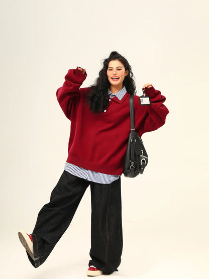 High End American Retro Pullover Sweater