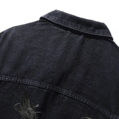Phoenix Embroidery Denim Jacket