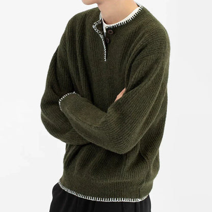 Long-lasting Men Retro Loose Collar Sweater