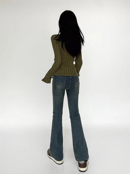 Women Casual Cozy Vintage Knit Sweater