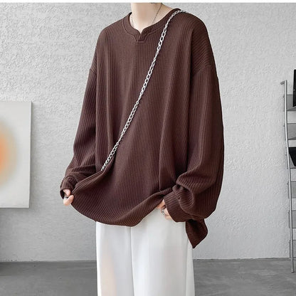 Oversized Ribbed Knit Soft Boy Sweater