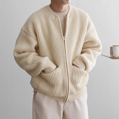Men's Classic Handsome Cozy Knit Zip-Up Sweater