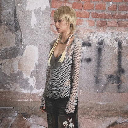Vintage Grunge Distressed Knit Top