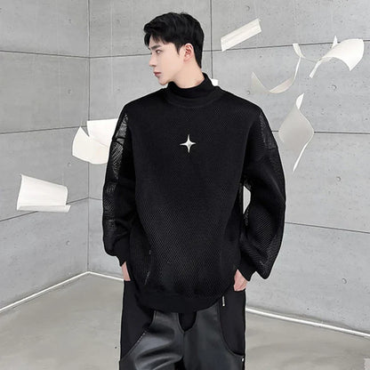 Textured Mesh Sweatshirt