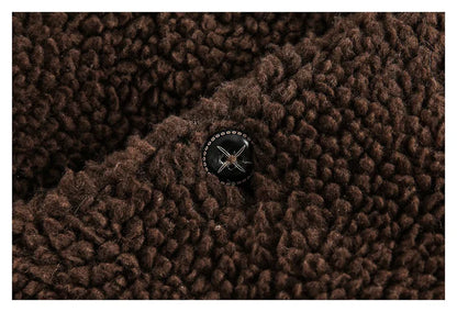 Embroidered Fleece Button-Up Jacket