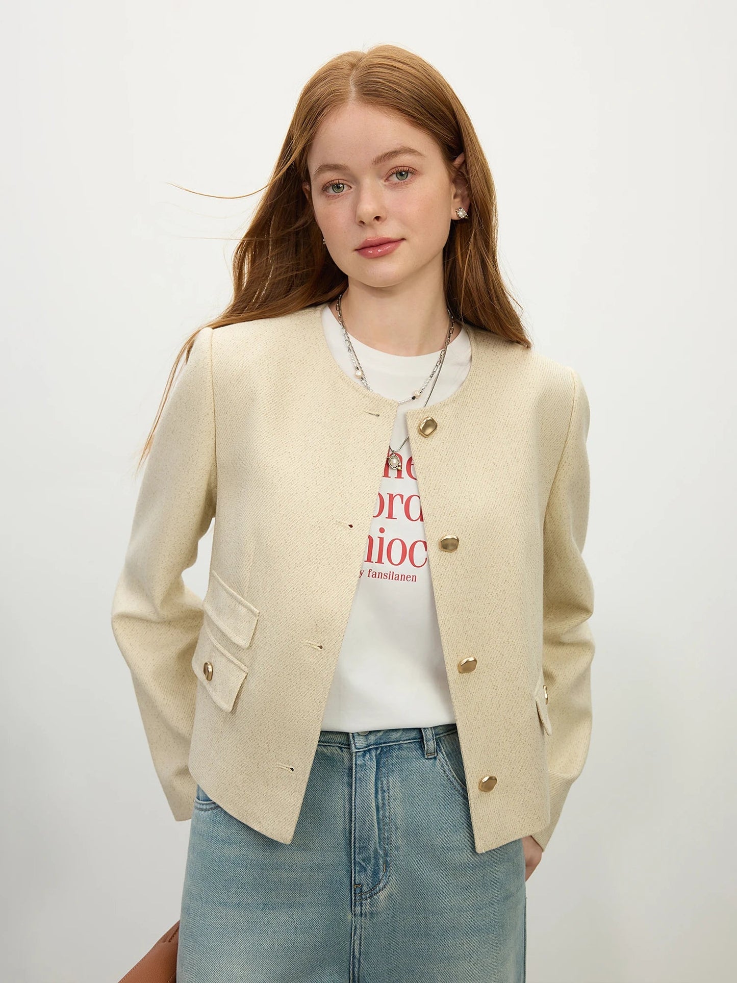 Women Chic Handsome Spring Tweed Jacket