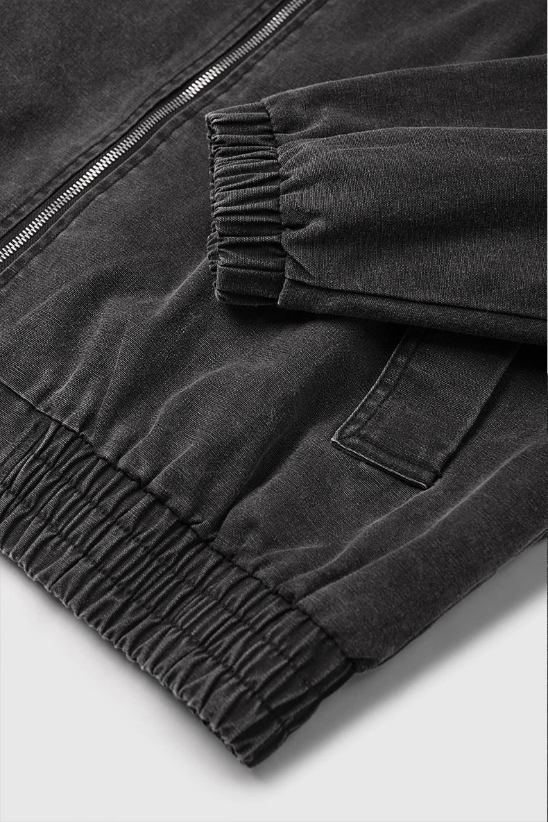 Vintage Turn-down Collar Windbreaker