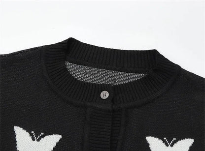Y2K Korean Butterflies Vintage Sweater
