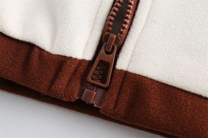 Flaming Stand Collar Varsity Jacket