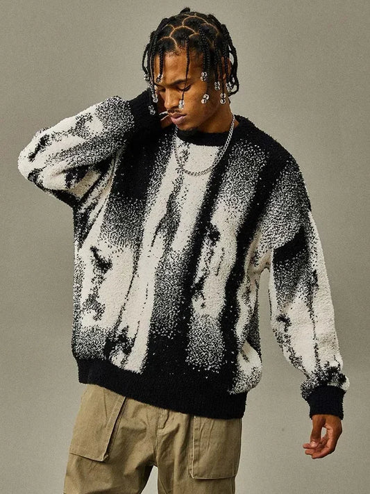Vintage Gothic Knitted Pullover Hip Hop Sweater