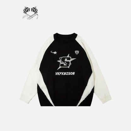Star Patchwork Oversized Sweater