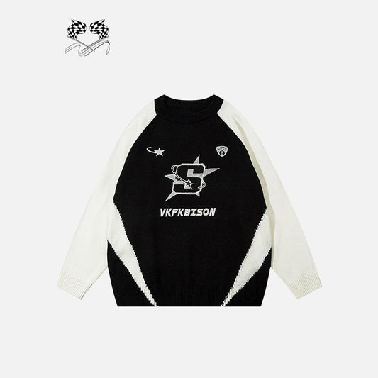 Star Patchwork Oversized Sweater