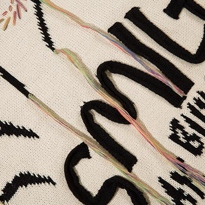 "Smile" Letter Print Loose Knitted Sweater