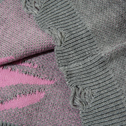 Loose Ripped Shoulder Sweater