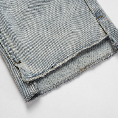 Blue Light-Wash Flared Jeans