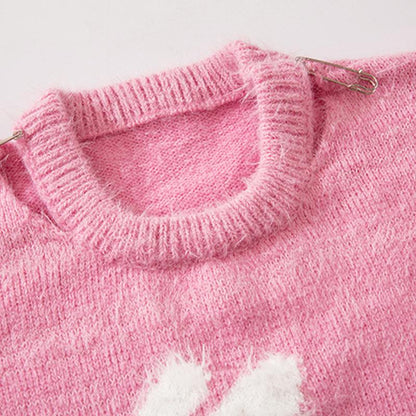 Rabbit Graphic Fuzzy Sweater