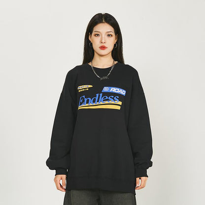 Oversized Letter Print Sweatshirt